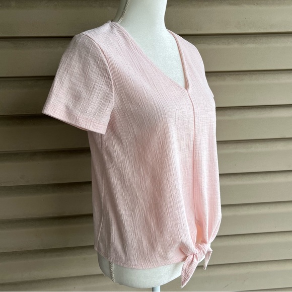 •J.Crew• Tie Front Top in Pale Pink - Size Small - Picture 5 of 9